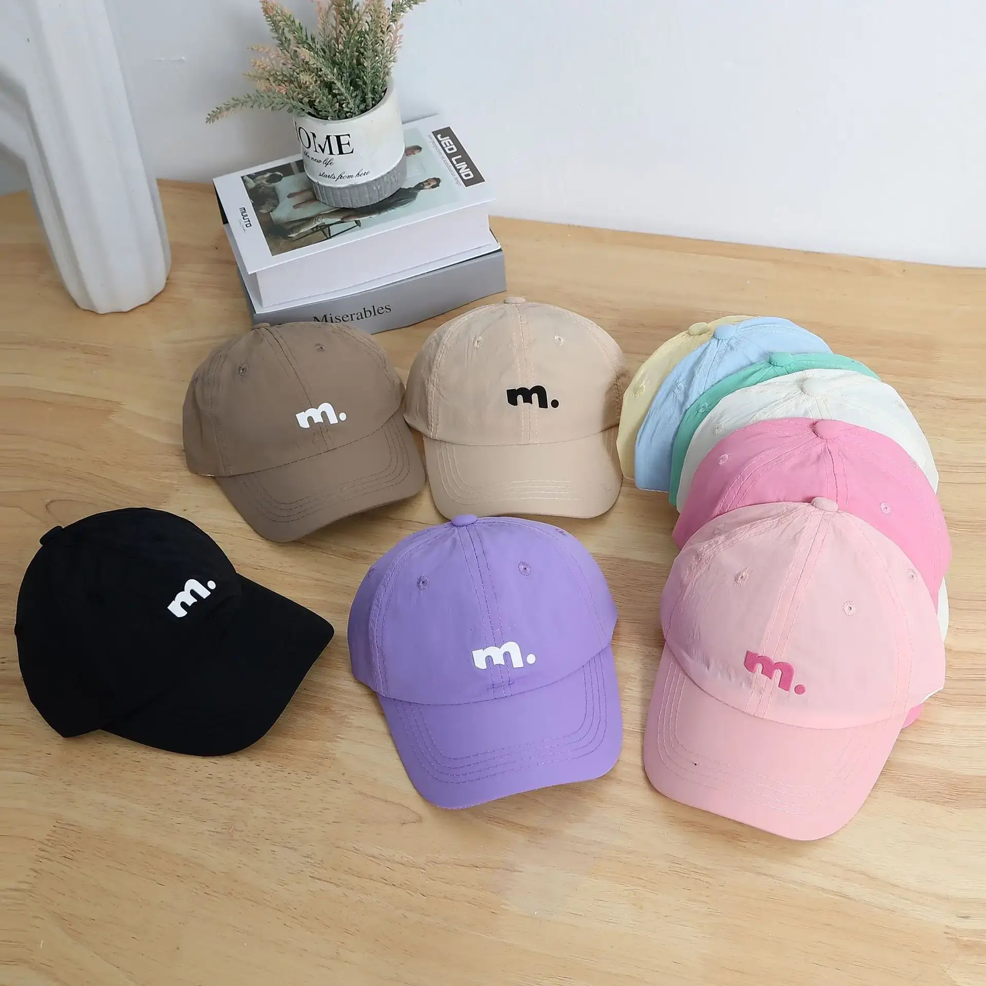 Spring Kids Light Macaron Cap Letter M All Match - Image 24
