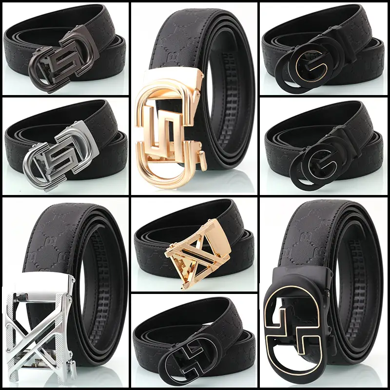 Men's Luxury Embossed Belt with Automatic Buckle - Image 10