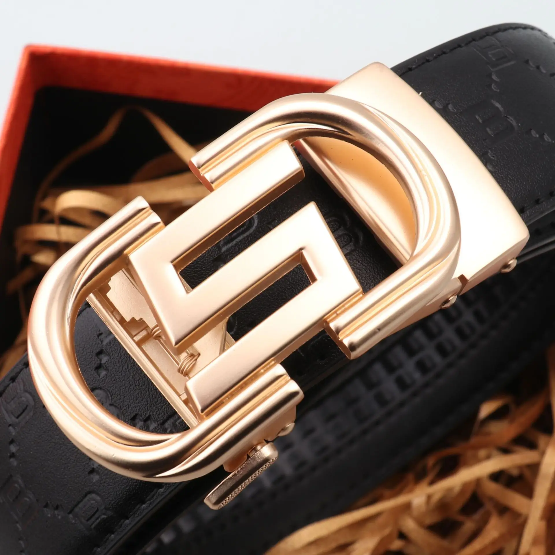 Men's Luxury Embossed Belt with Automatic Buckle - Image 12