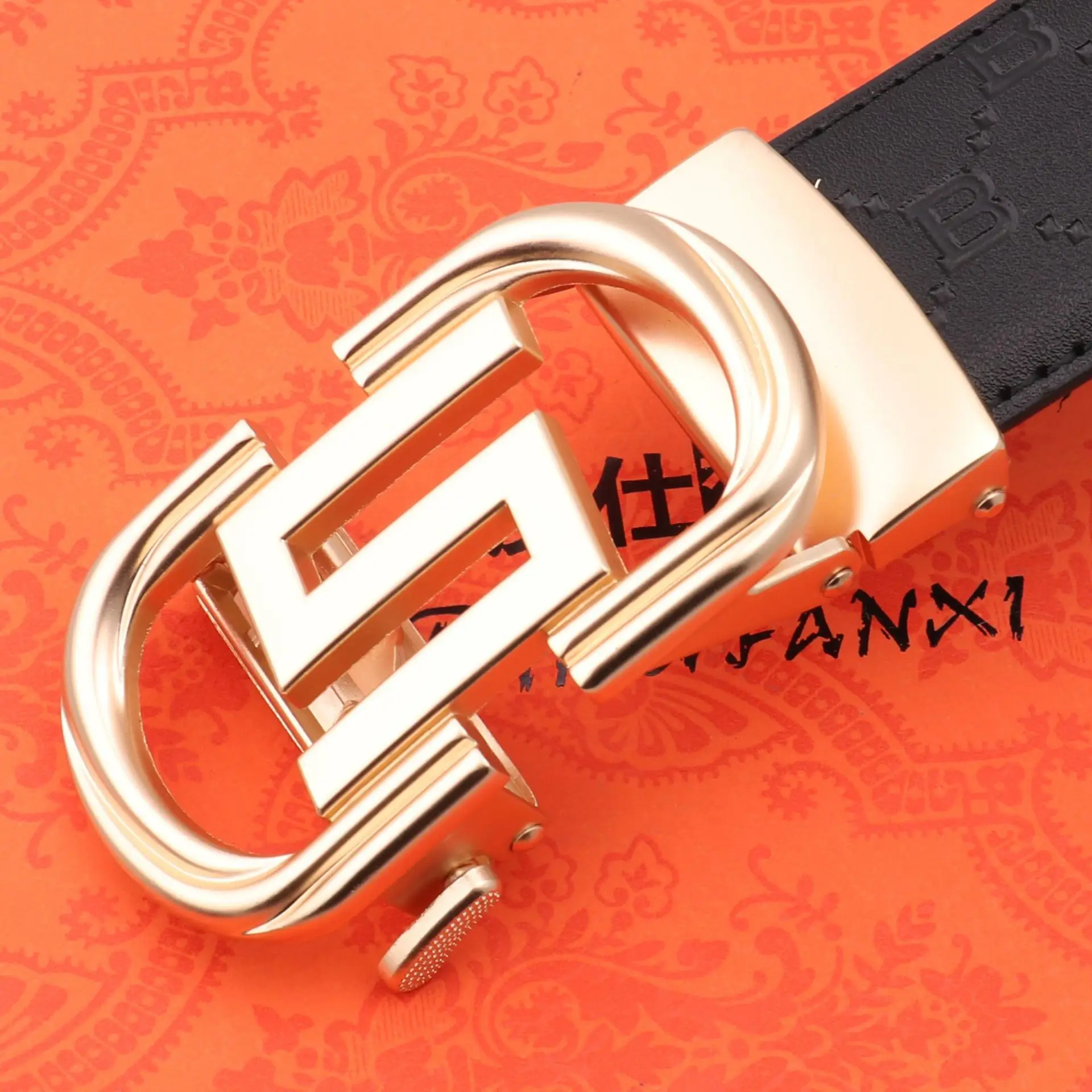 Men's Luxury Embossed Belt with Automatic Buckle — feature 14