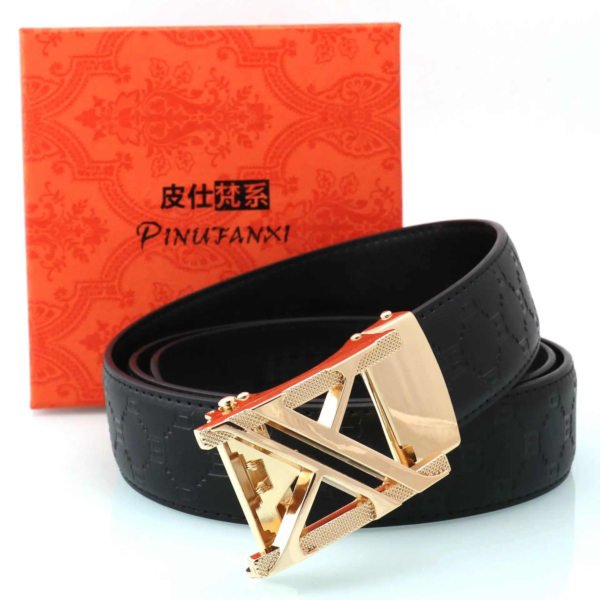 Men's Luxury Embossed Belt with Automatic Buckle — feature 18