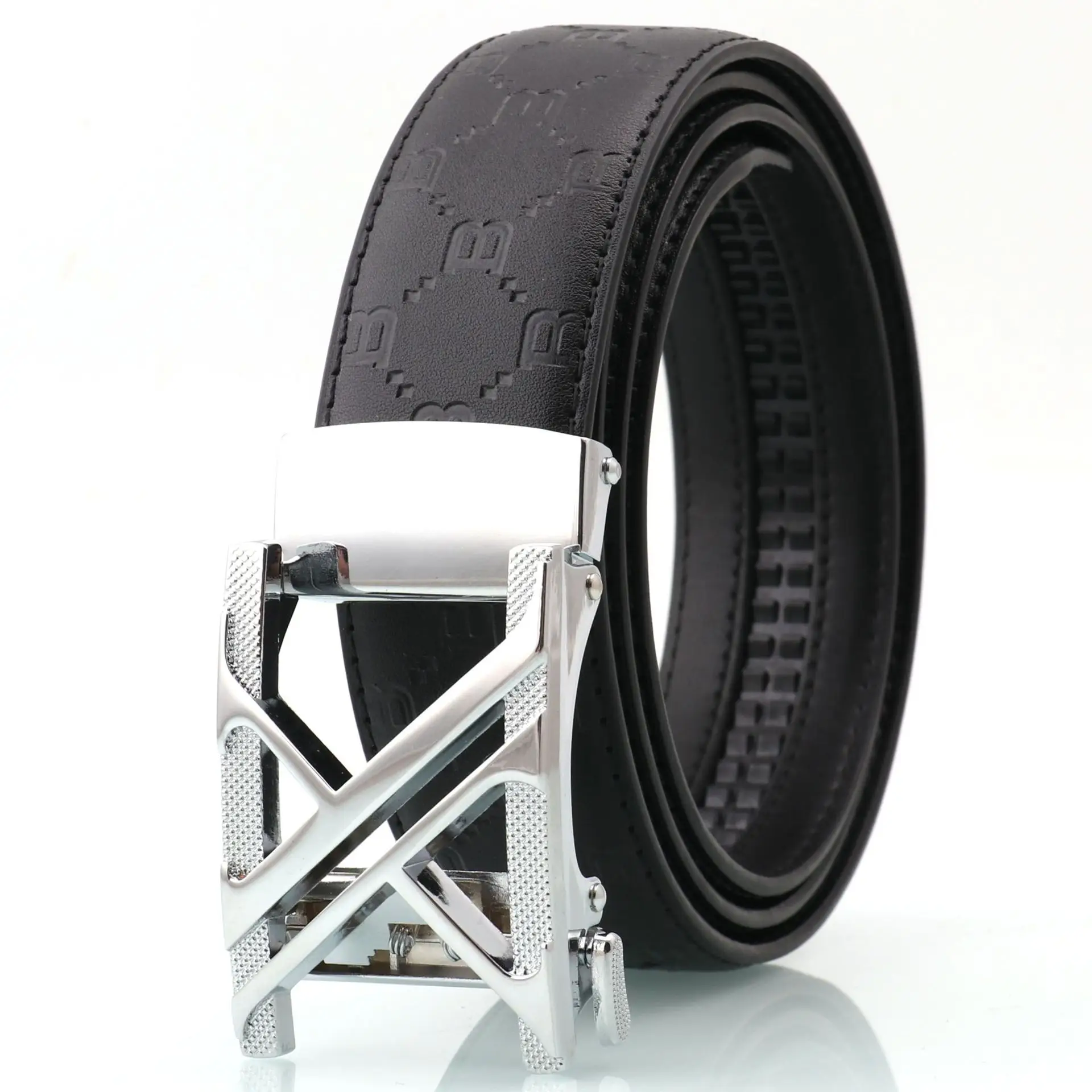 Men's Luxury Embossed Belt with Automatic Buckle — feature 19