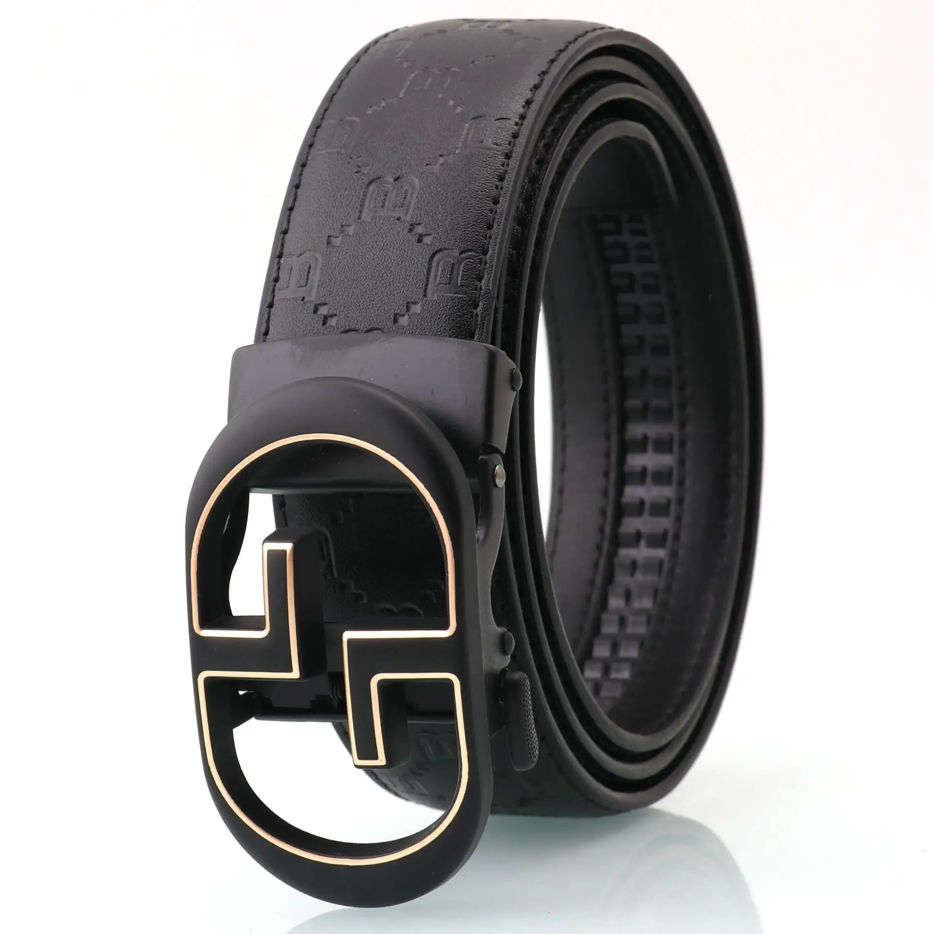 Men's Luxury Embossed Belt with Automatic Buckle - Image 4