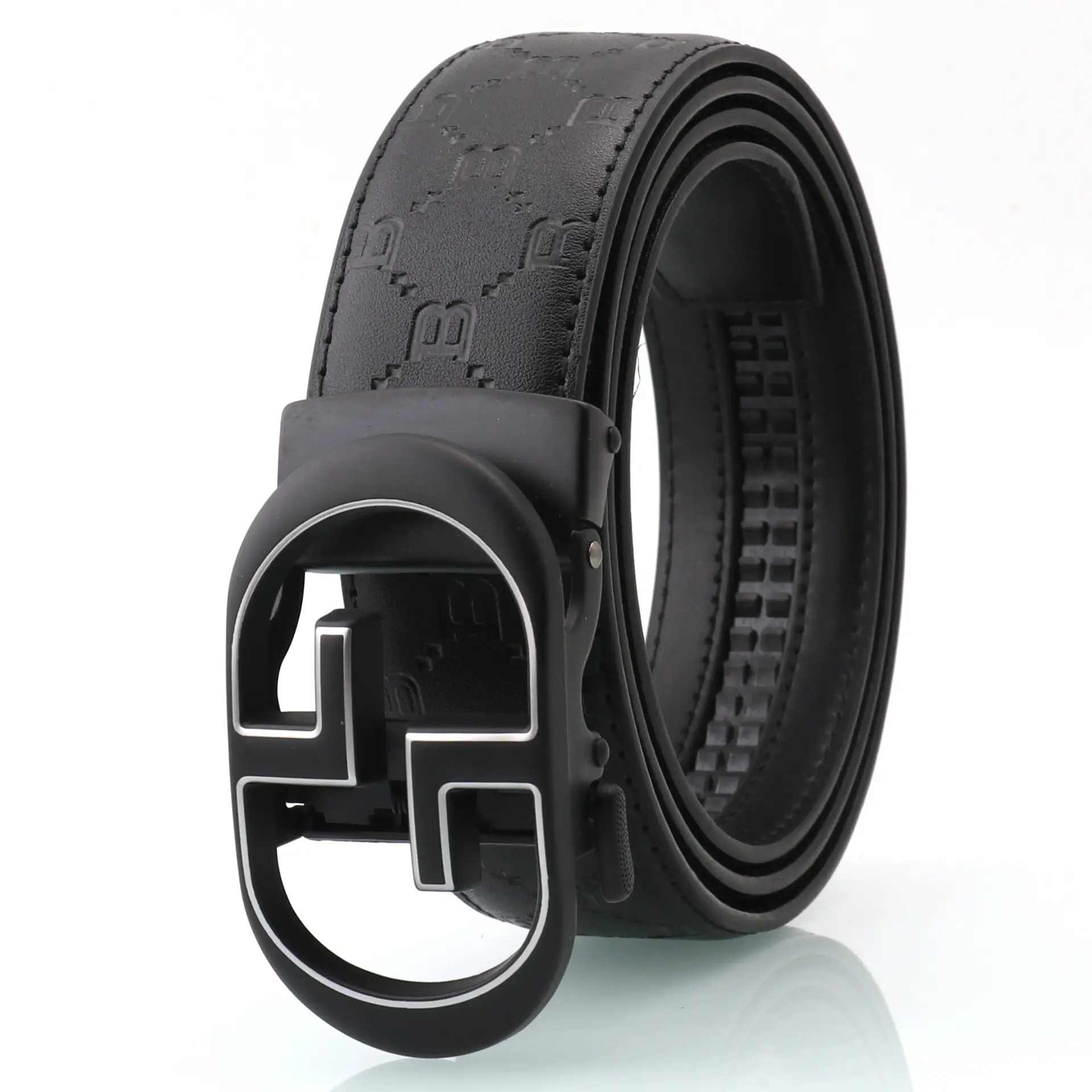 Men's Luxury Embossed Belt with Automatic Buckle - Image 5