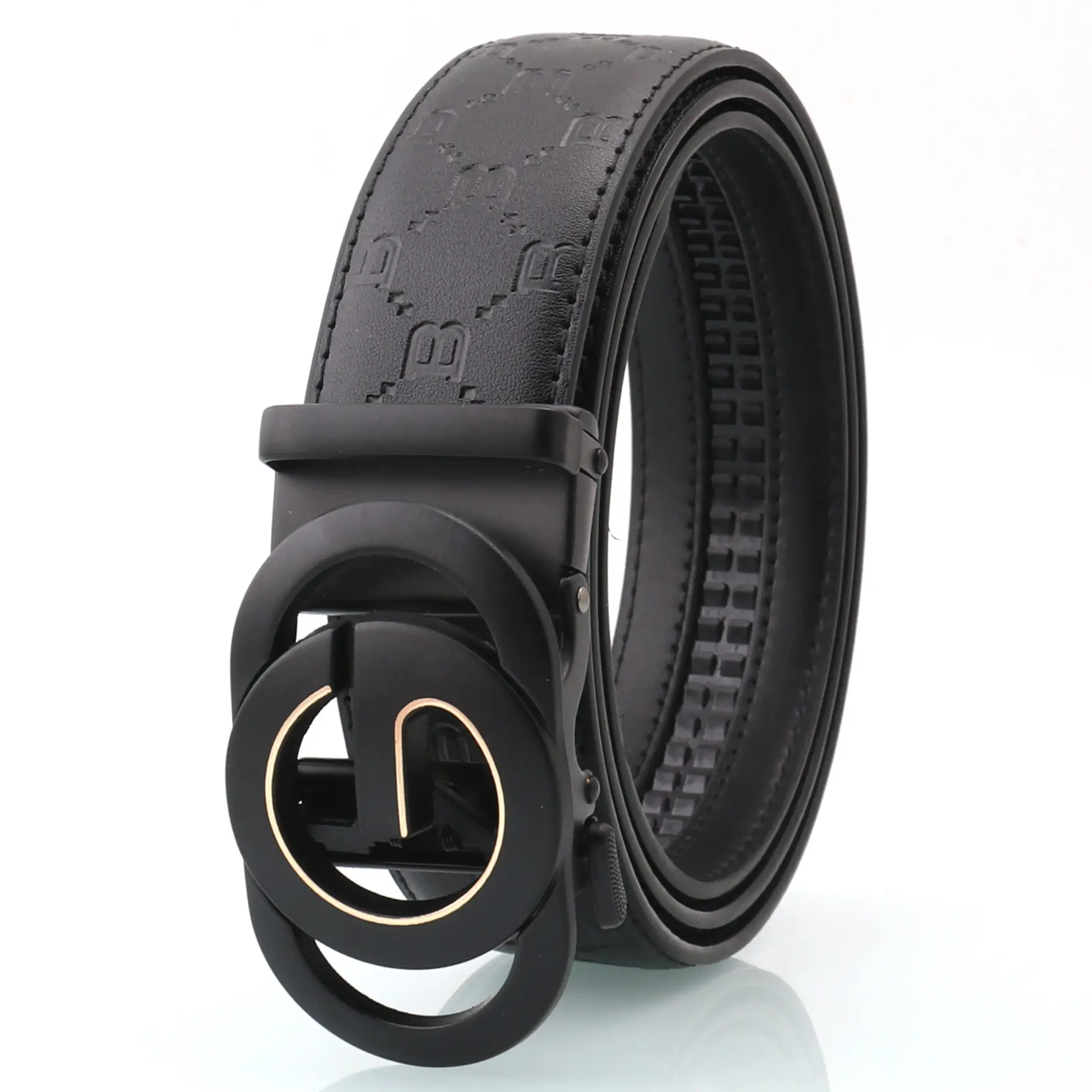Men's Luxury Embossed Belt with Automatic Buckle - Image 6