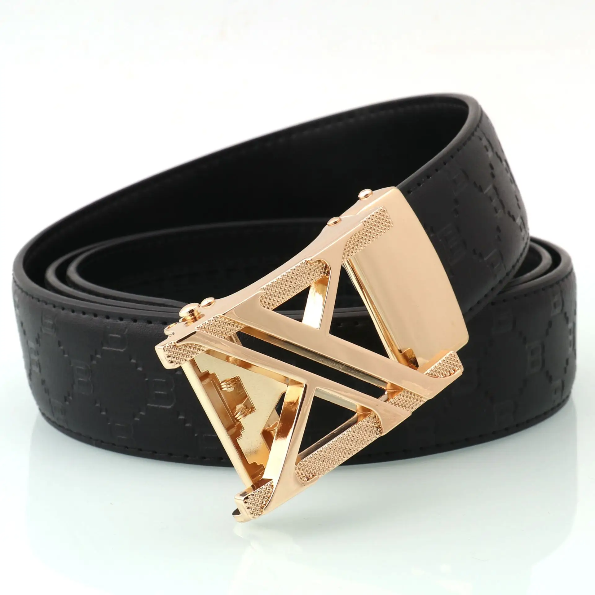 Men's Luxury Embossed Belt with Automatic Buckle - Image 8