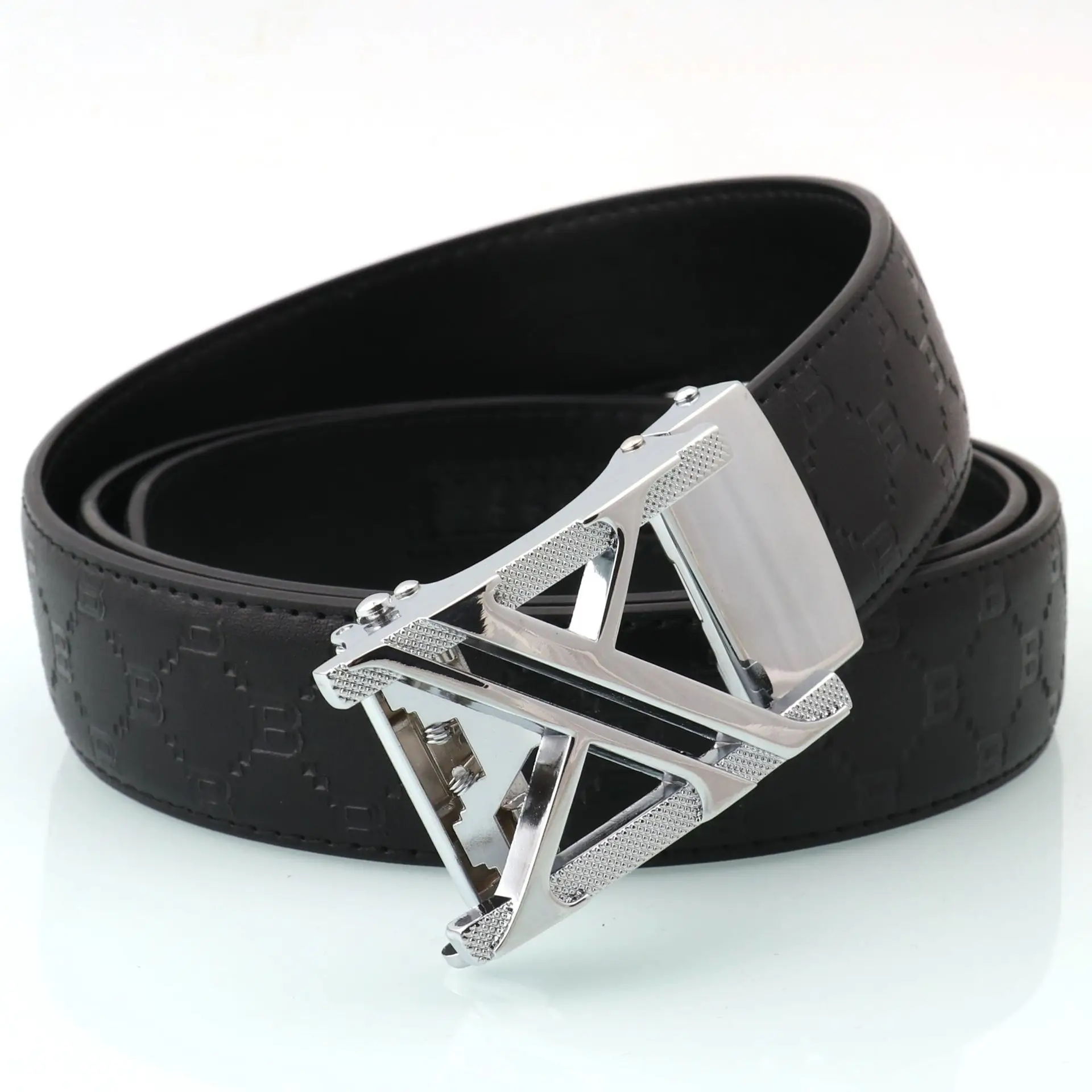 Men's Luxury Embossed Belt with Automatic Buckle - Image 9