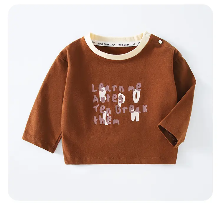 Cotton Long Sleeve Baby T-Shirt Yellow Bear Print — feature 11