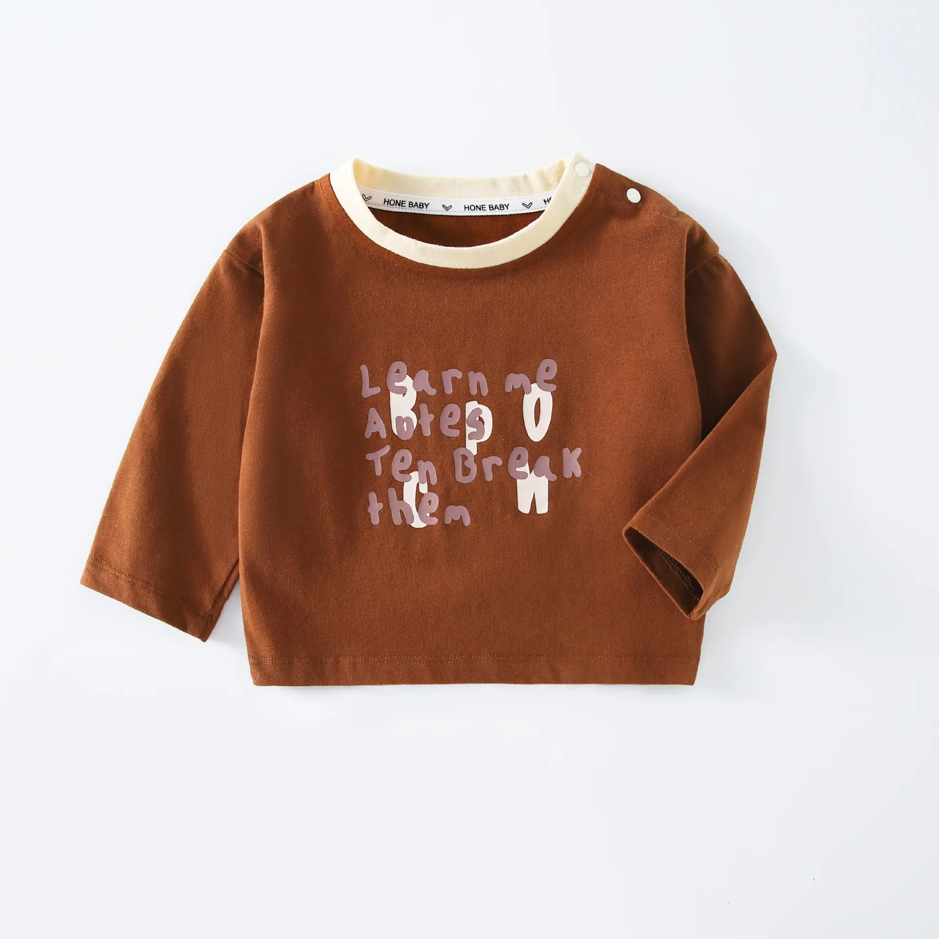 Cotton Long Sleeve Baby T-Shirt Yellow Bear Print - Image 3
