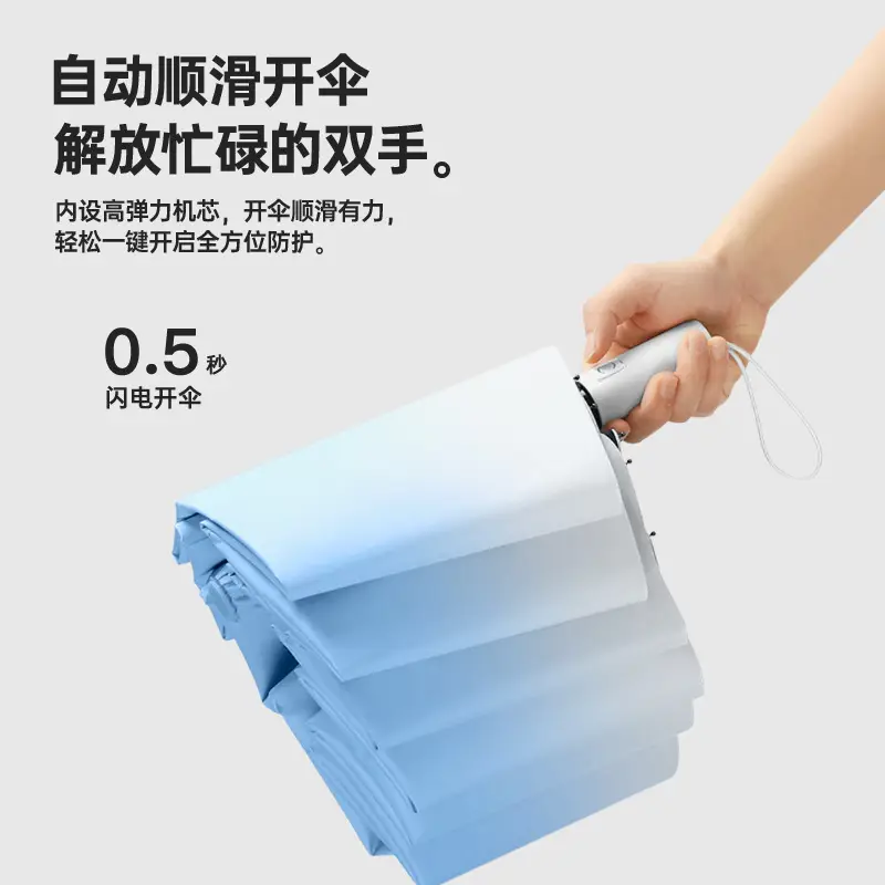 24-Bone Foldable Umbrella with Dual Glass Panels - Image 15