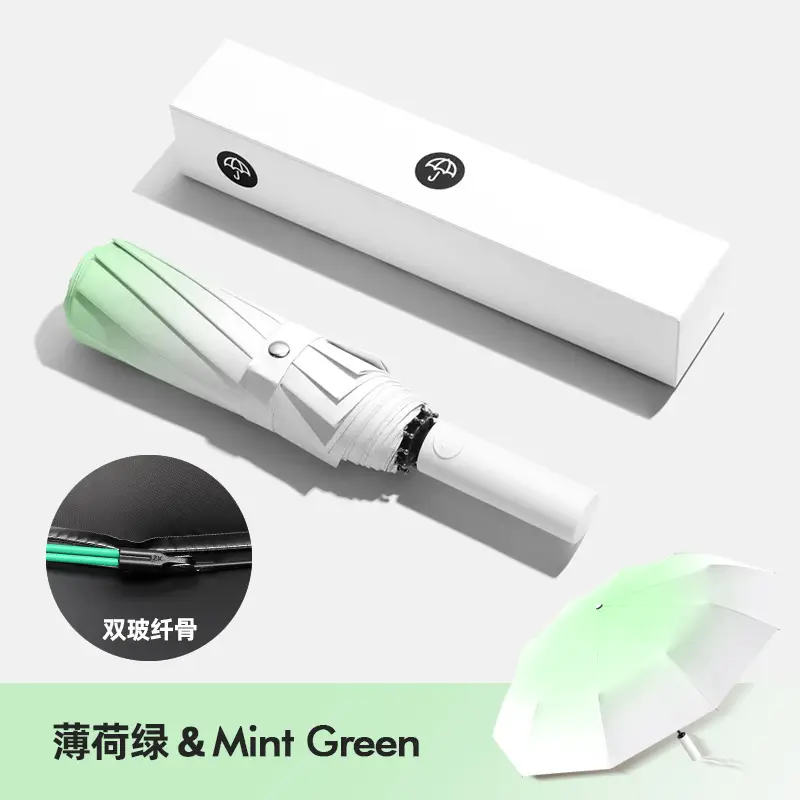 24-Bone Foldable Umbrella with Dual Glass Panels - Image 2