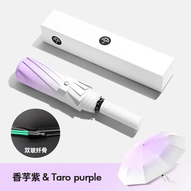 24-Bone Foldable Umbrella with Dual Glass Panels - Image 3