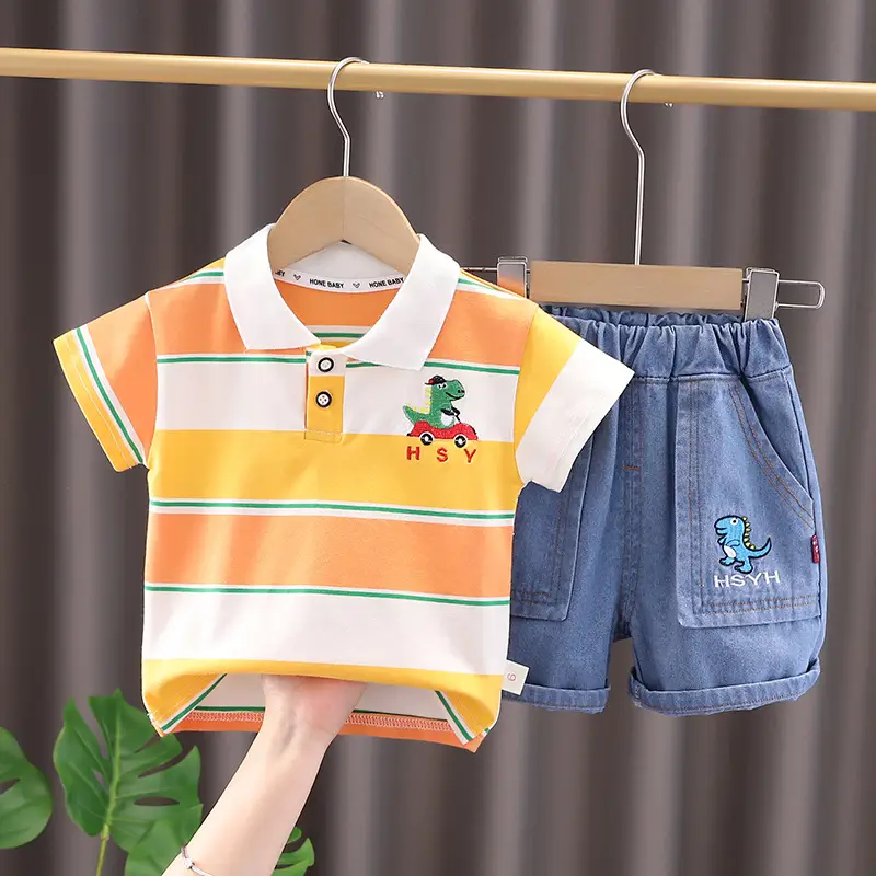 Cross-border Boys Summer T-Shirt Shorts Set 2025 - Image 5