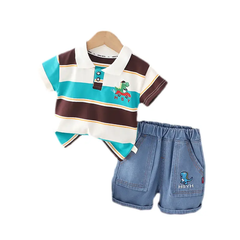 Cross-border Boys Summer T-Shirt Shorts Set 2025 - Image 7