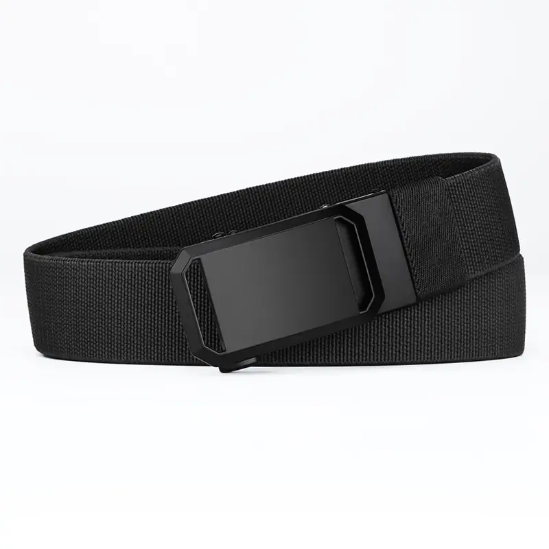 Men's Tactical Elastic Belt Black Gray Buckle