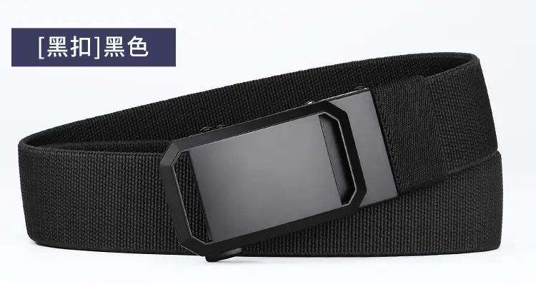 Men's Tactical Elastic Belt Black Gray Buckle — feature 18