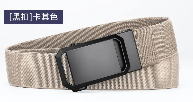 Men's Tactical Elastic Belt Black Gray Buckle — feature 21