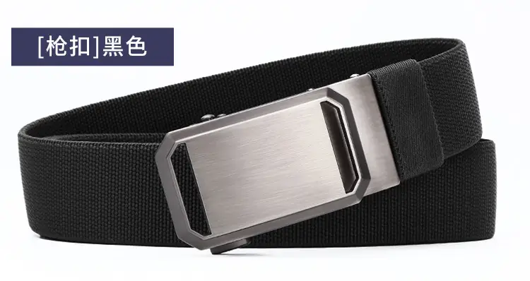 Men's Tactical Elastic Belt Black Gray Buckle — feature 24