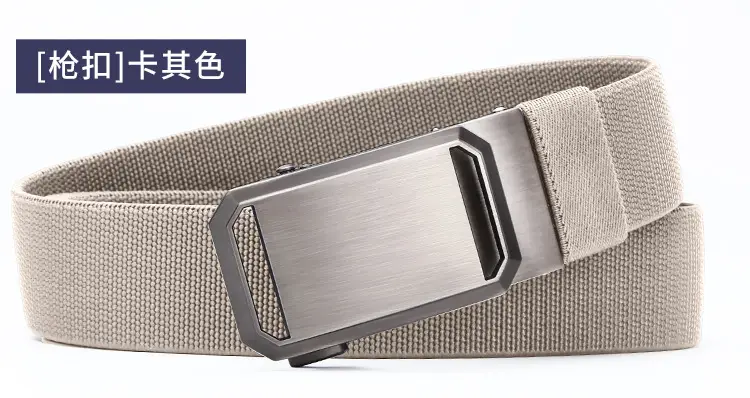 Men's Tactical Elastic Belt Black Gray Buckle — feature 27
