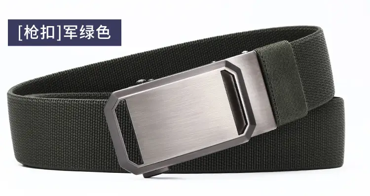 Men's Tactical Elastic Belt Black Gray Buckle — feature 29