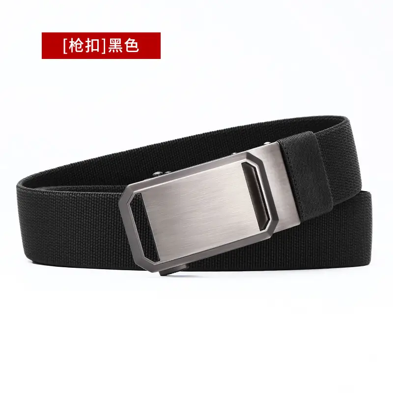 Men's Tactical Elastic Belt Black Gray Buckle