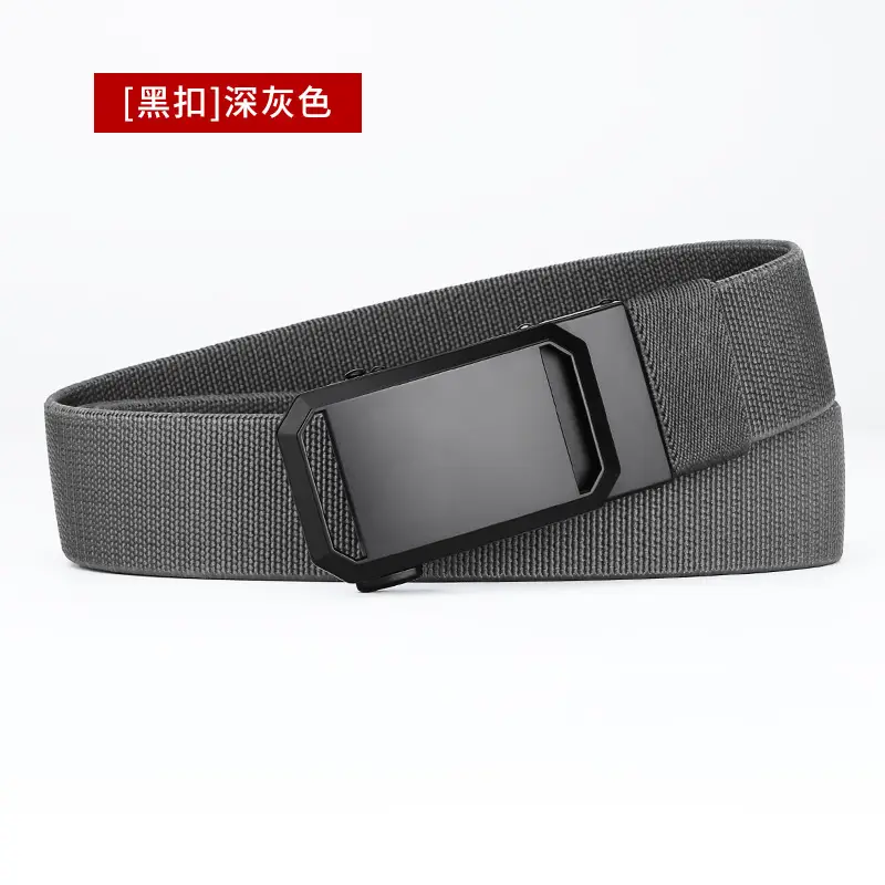 Men's Tactical Elastic Belt Black Gray Buckle