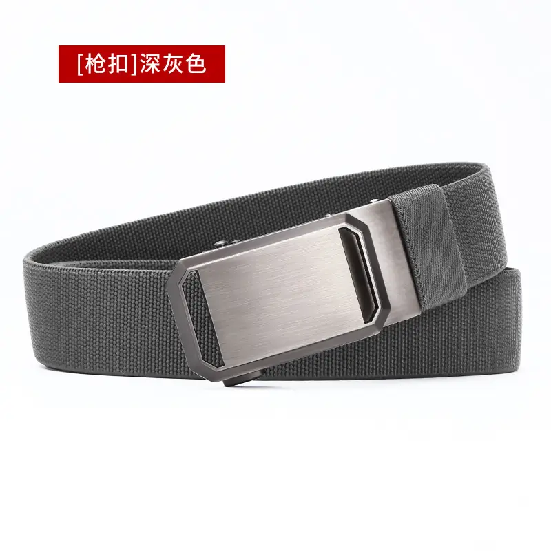 Men's Tactical Elastic Belt Black Gray Buckle
