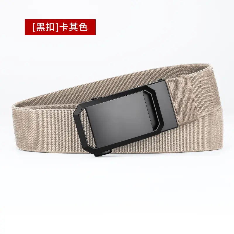 Men's Tactical Elastic Belt Black Gray Buckle