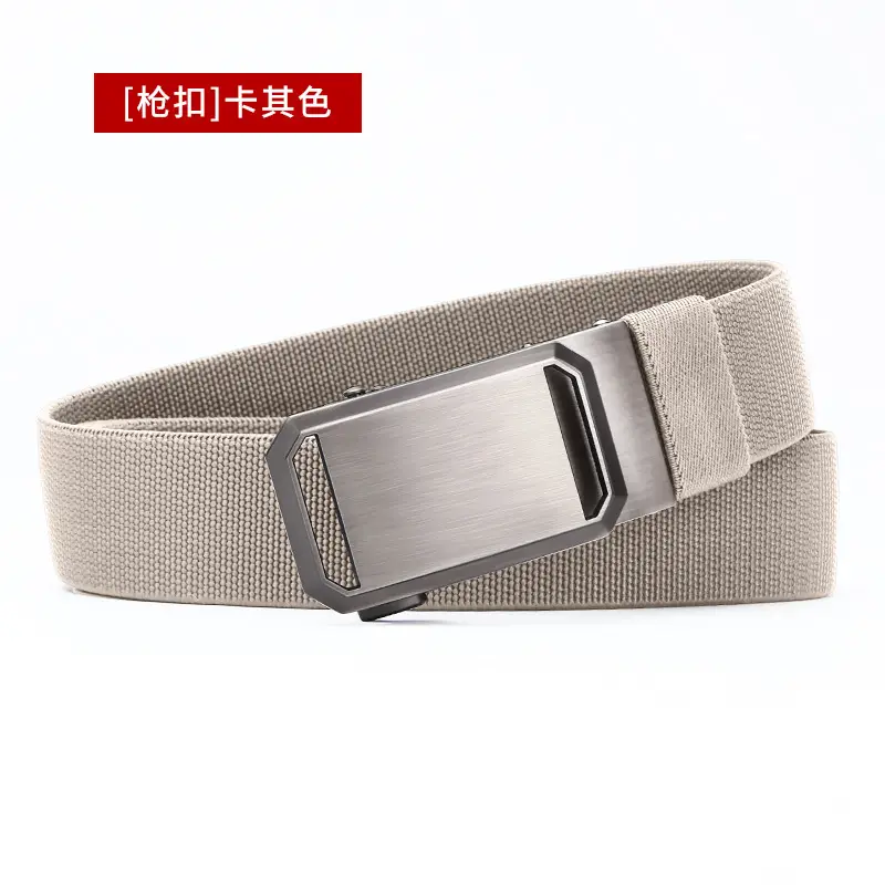 Men's Tactical Elastic Belt Black Gray Buckle