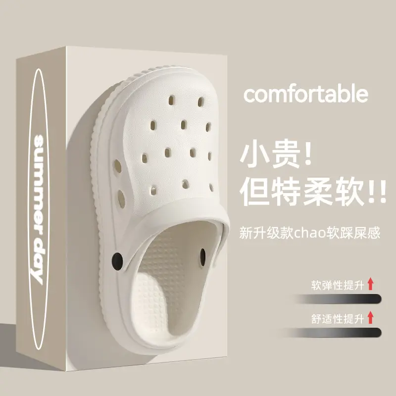 Women's White Croc Sandals Summer Outerwear 2025