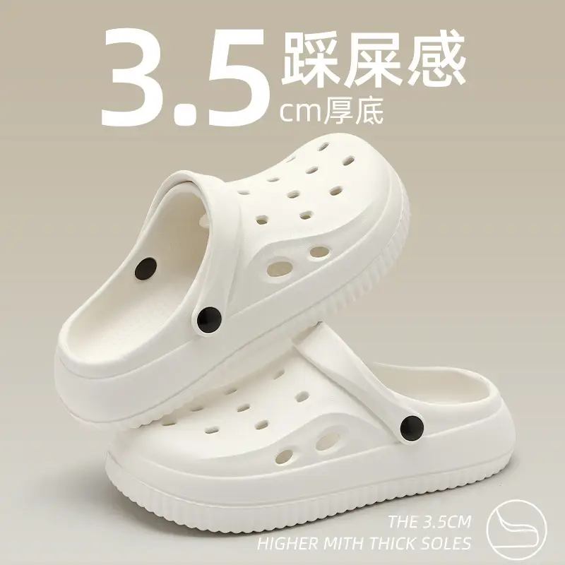 Women's White Croc Sandals Summer Outerwear 2025