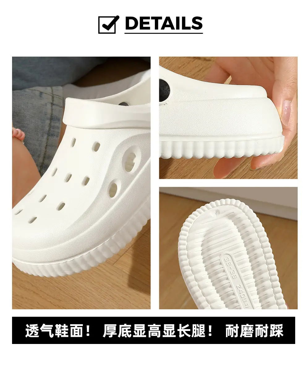 Women's White Croc Sandals Summer Outerwear 2025 — feature 6