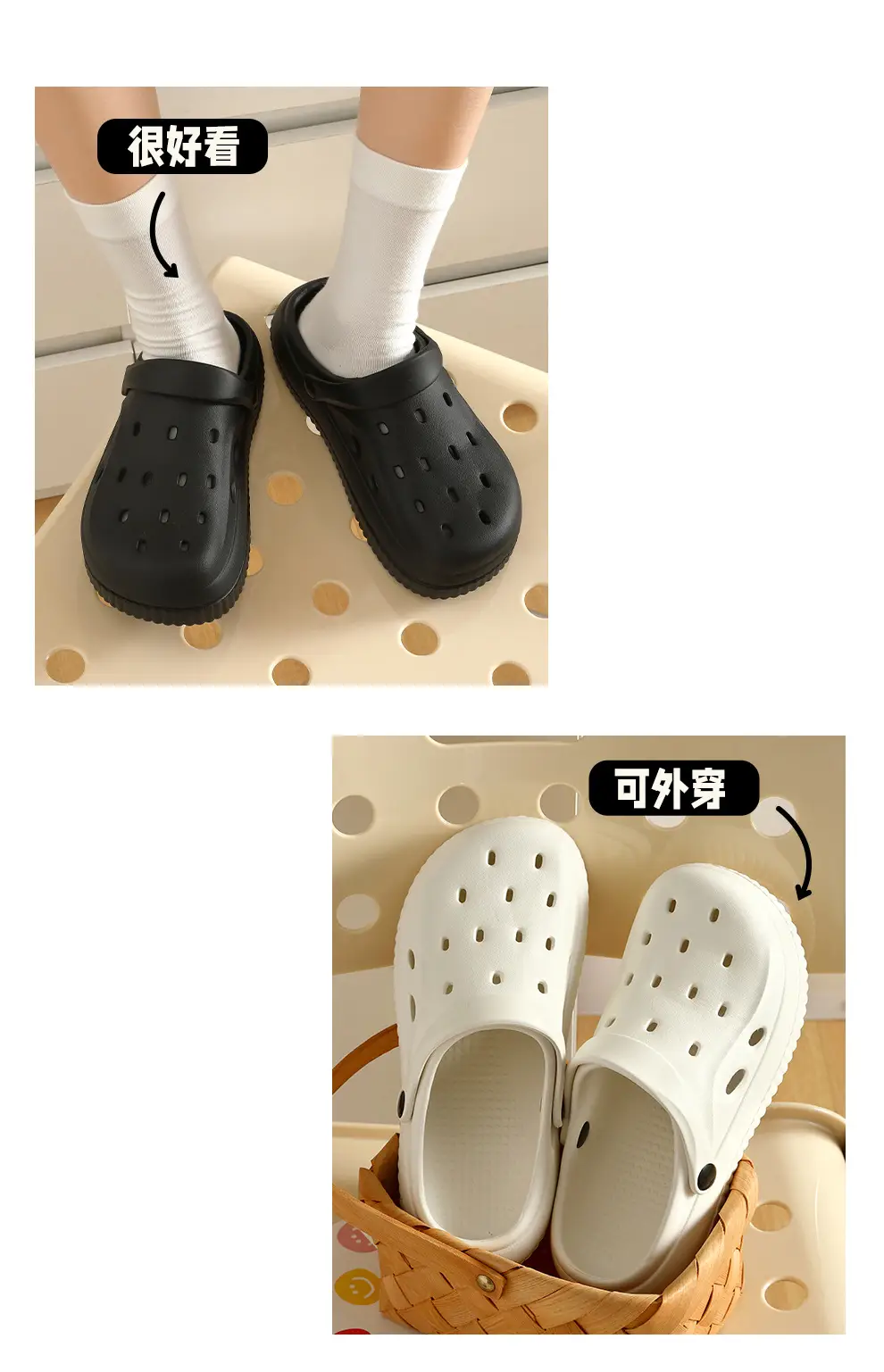 Women's White Croc Sandals Summer Outerwear 2025 — feature 8