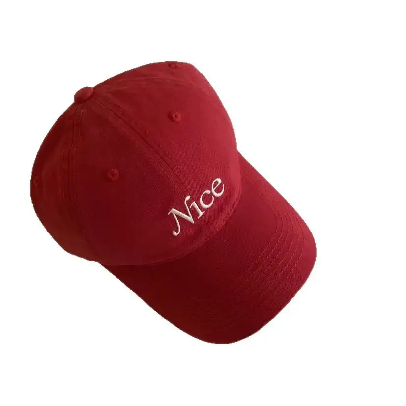 2026 Korean Style Letter Embroidery Cap Red Beige - Image 10