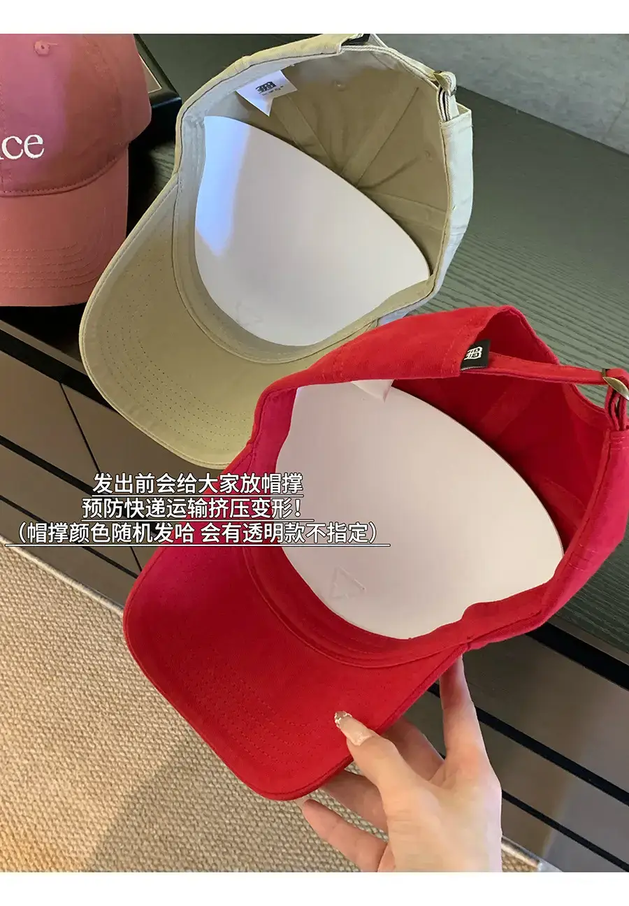 2026 Korean Style Letter Embroidery Cap Red Beige — feature 3