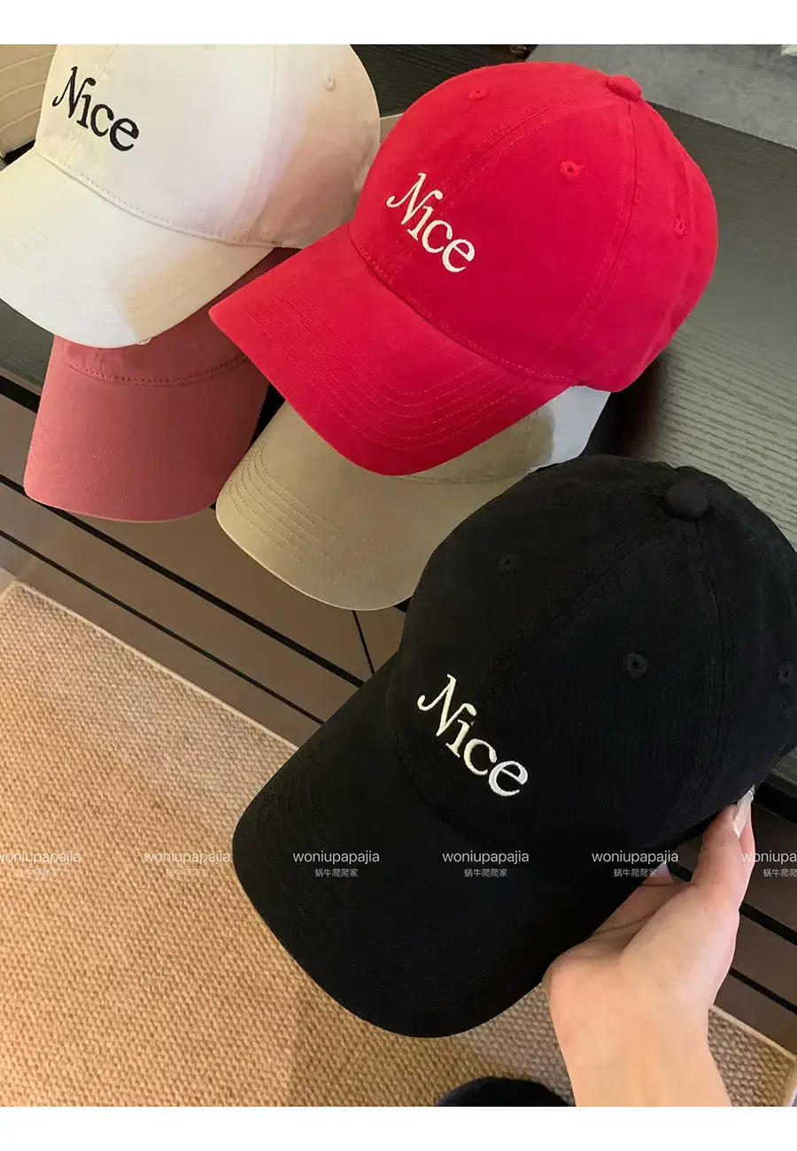2026 Korean Style Letter Embroidery Cap Red Beige — feature 6