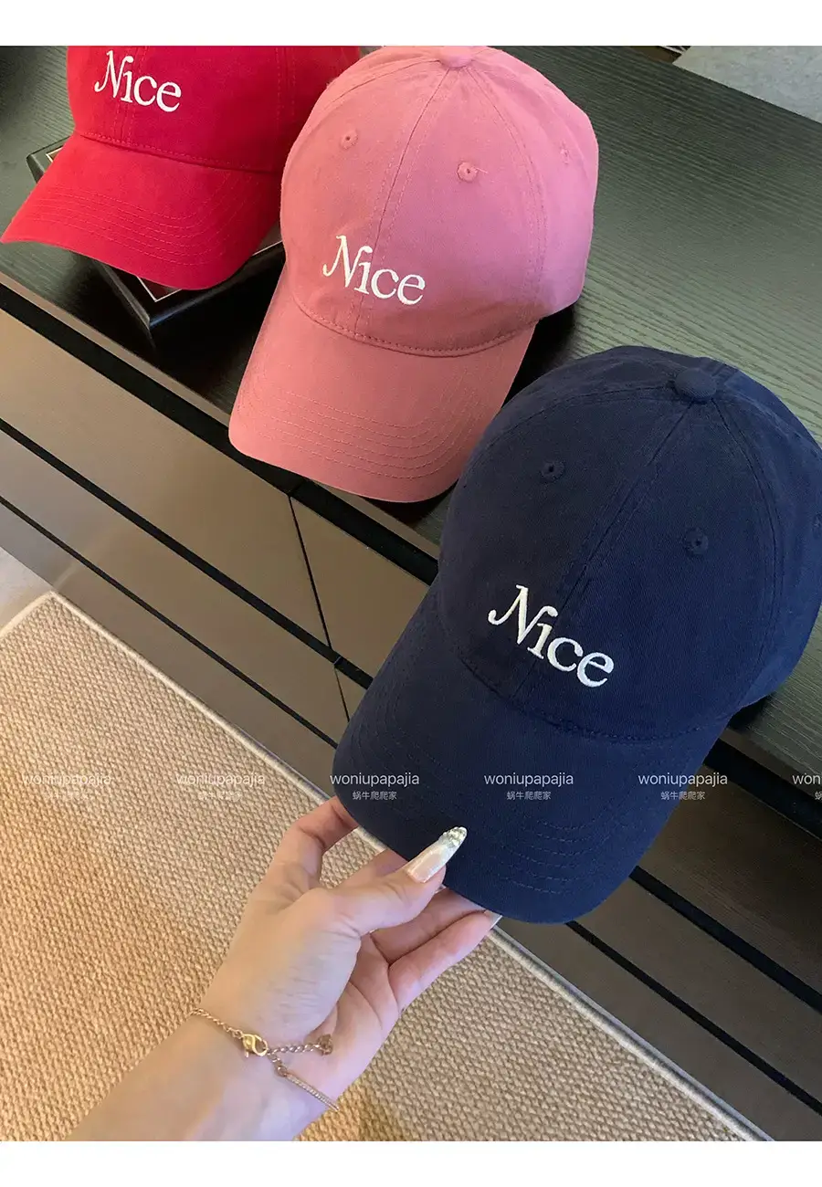 2026 Korean Style Letter Embroidery Cap Red Beige — feature 7