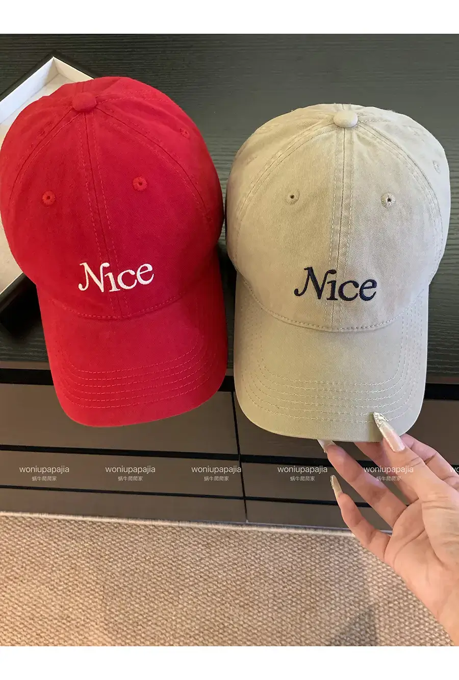 2026 Korean Style Letter Embroidery Cap Red Beige — feature 8