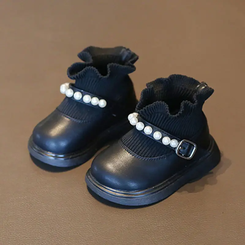 Children's Princess Boots Black Ruffled 1-3Yr — feature 2
