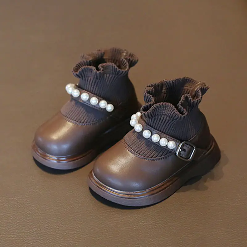 Children's Princess Boots Black Ruffled 1-3Yr