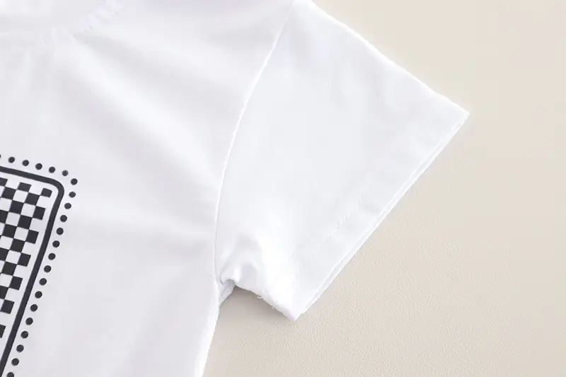 Kids Crossbody Set White Green 2-Piece Summer T-Shirt Shorts Korean Style — feature 11