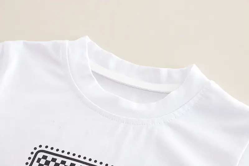 Kids Crossbody Set White Green 2-Piece Summer T-Shirt Shorts Korean Style — feature 9