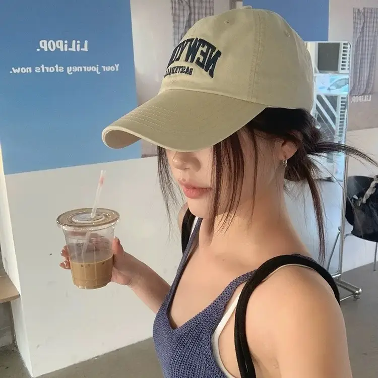 New York District Baseball Cap for Women Grey Large Brim - Image 11