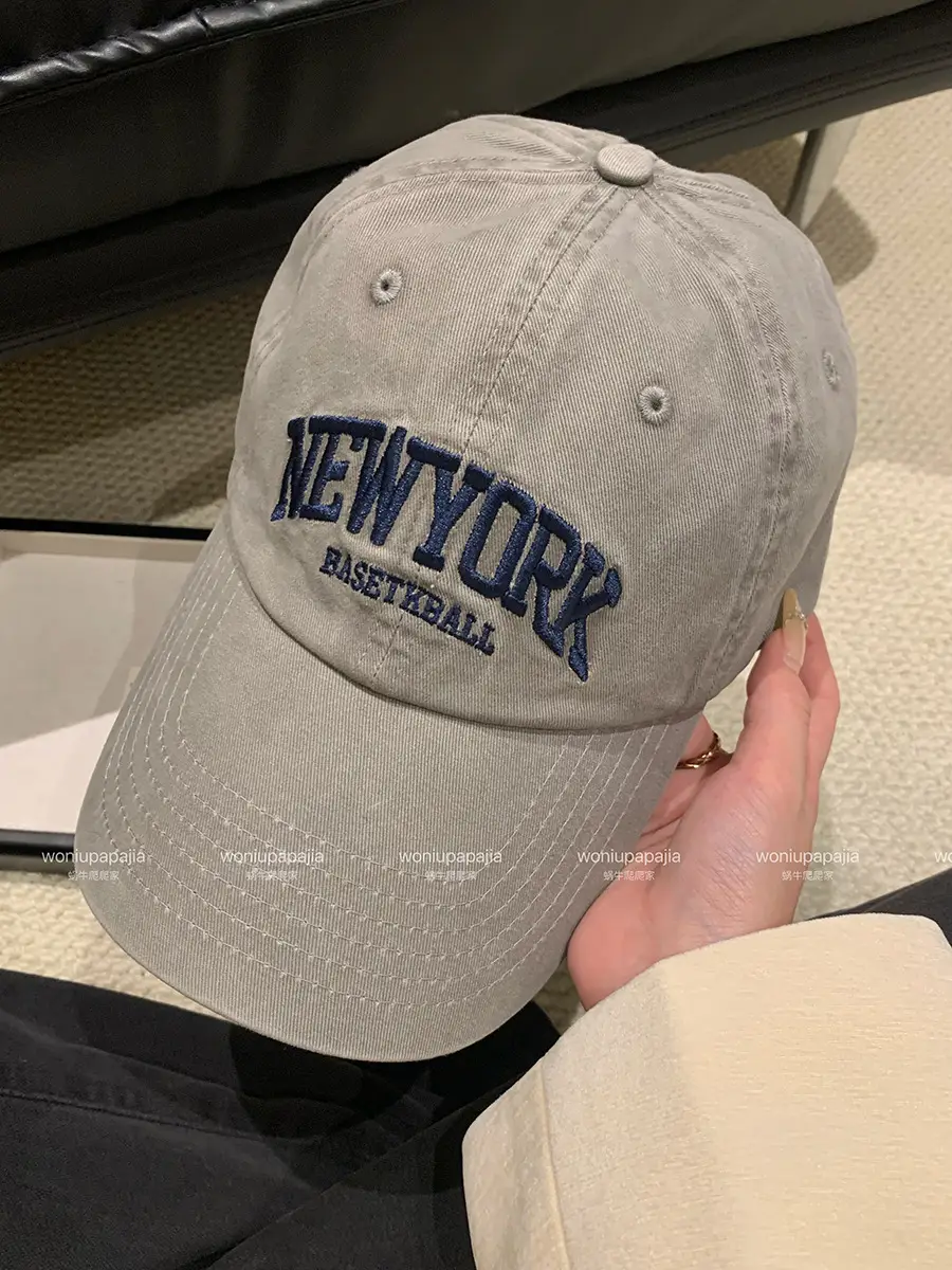 New York District Baseball Cap for Women Grey Large Brim - Image 5