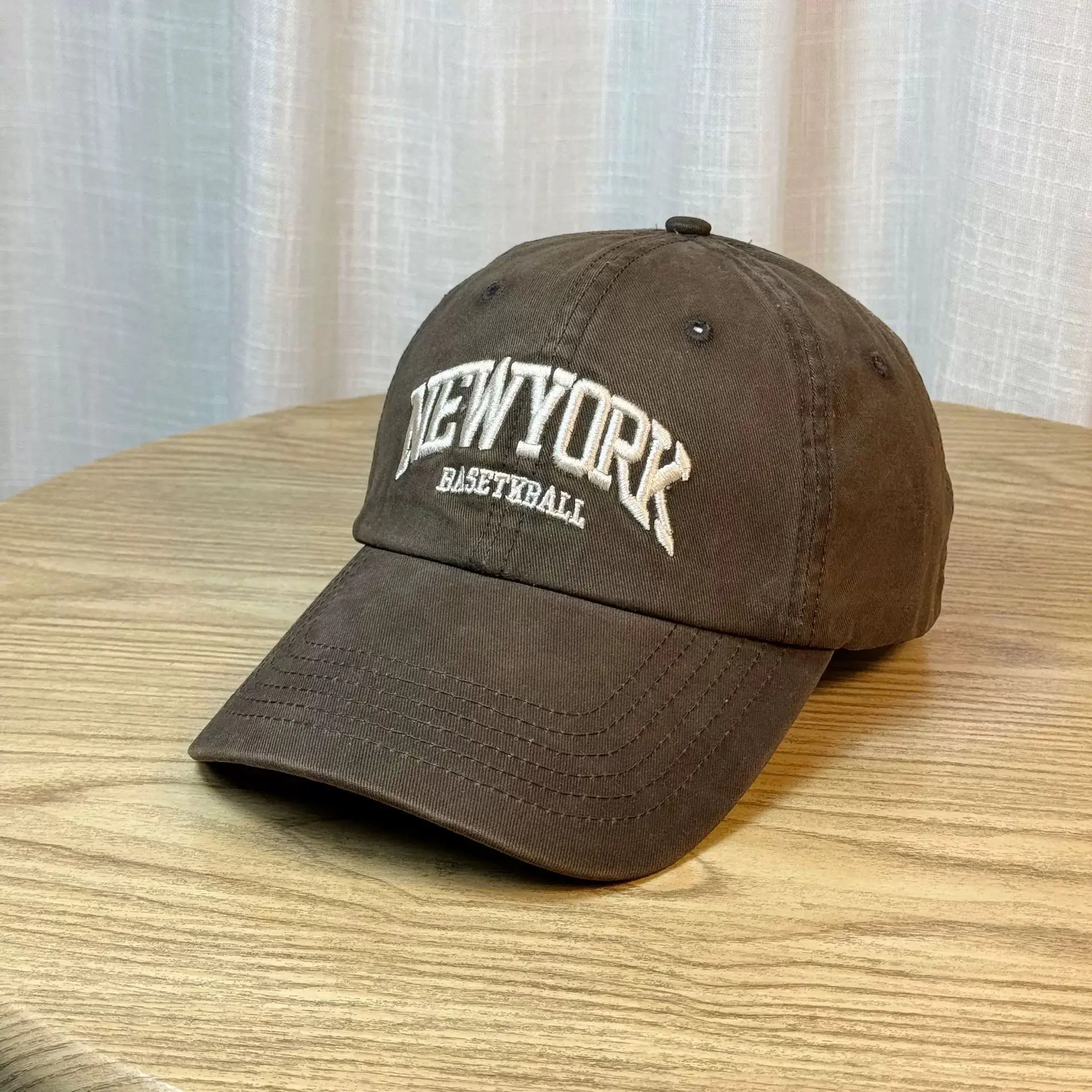 New York District Baseball Cap for Women Grey Large Brim - Image 8