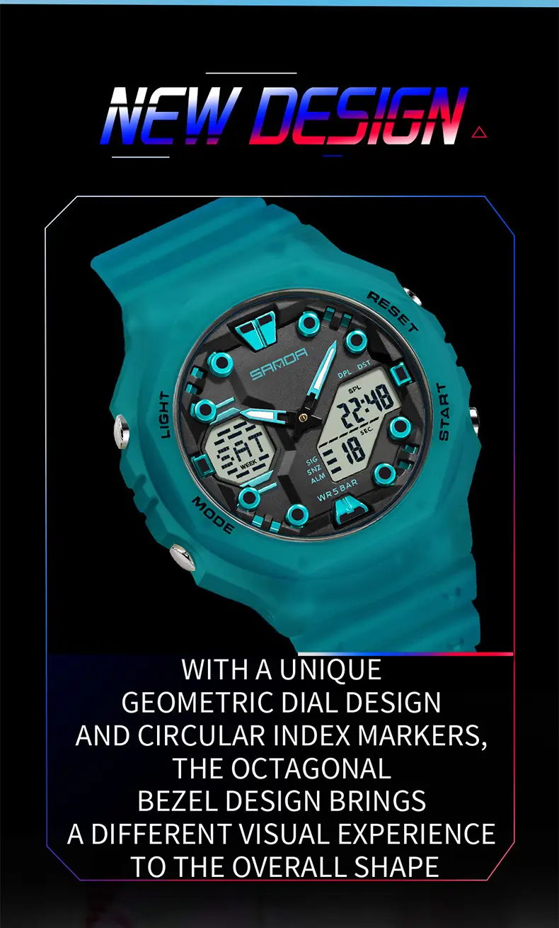SANDA Green Digital Analog Sports Watch with 31 Days Battery — feature 18