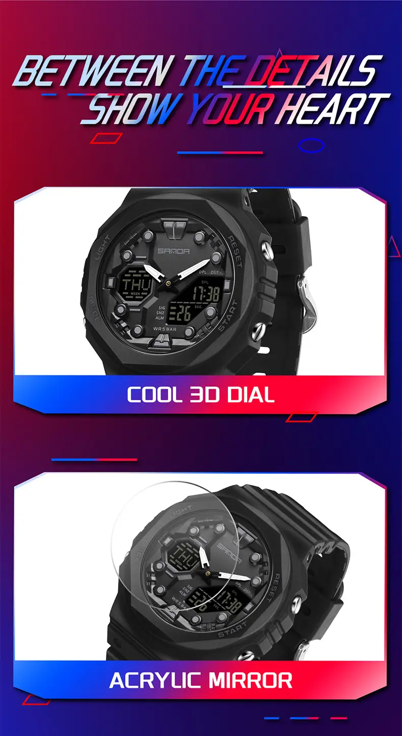 SANDA Green Digital Analog Sports Watch with 31 Days Battery — feature 29