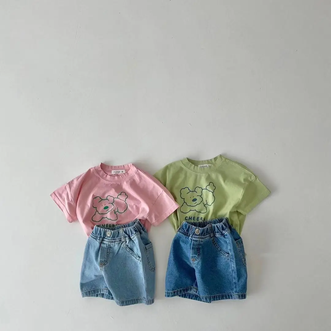 Green Three Action Bears T-Shirt for Kids Summer — feature 10