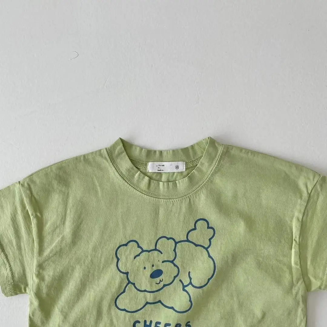 Green Three Action Bears T-Shirt for Kids Summer — feature 13