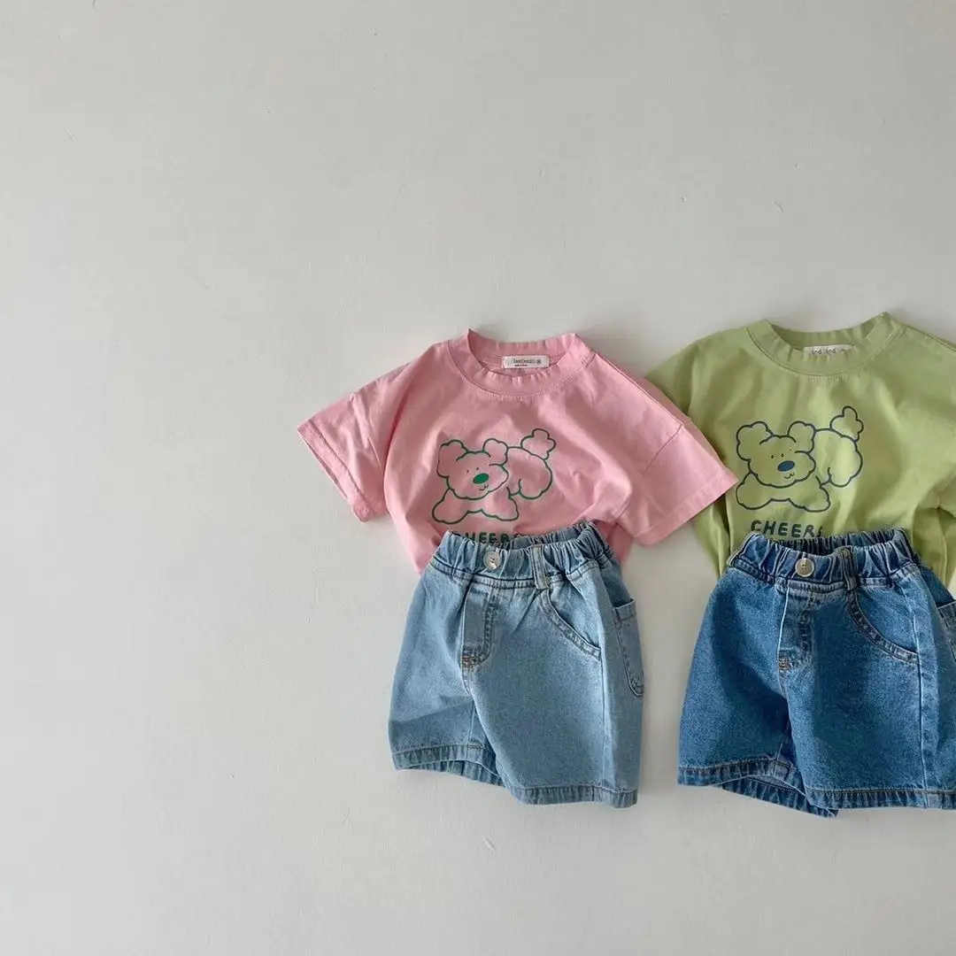 Green Three Action Bears T-Shirt for Kids Summer — feature 2